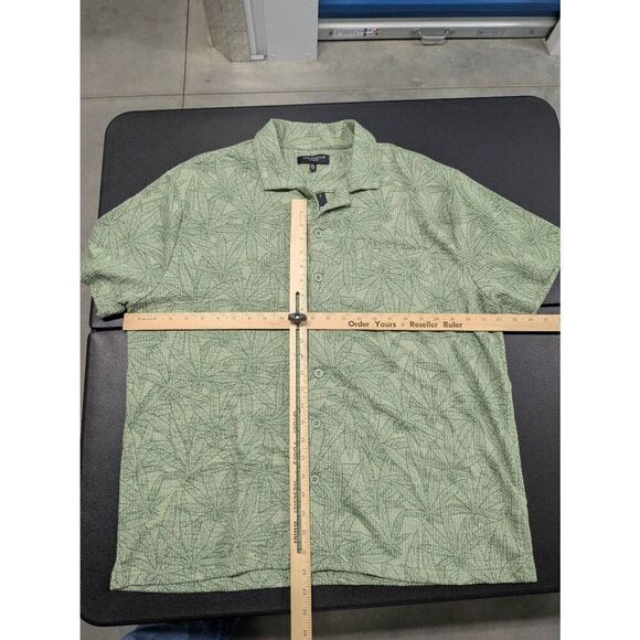 NWT Vox Populi Men's Green Hemp Leaf Print Button Up Shirt Men's XL - Picture 6 of 6